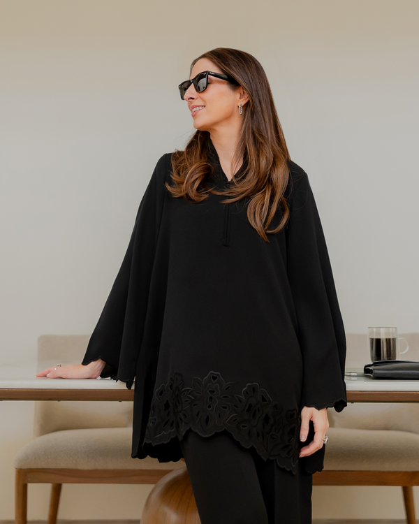 Black Cutwork Set