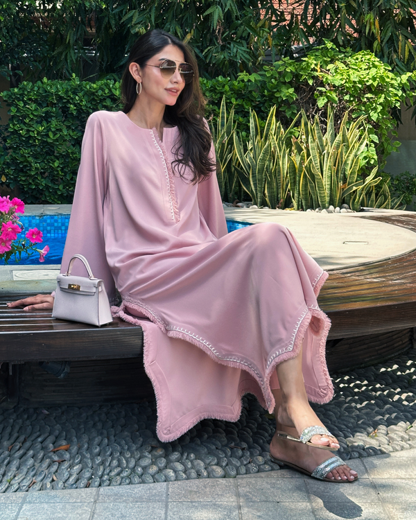 Pink Embroided Thread Set
