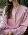 Pink Embroided Thread Set