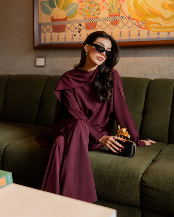 Burgundy Drape Set