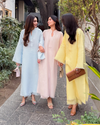 Light Yellow Linen Fringe Set