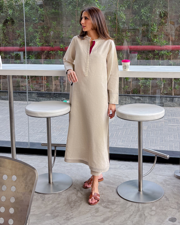Warm Beige Two-Tone Set